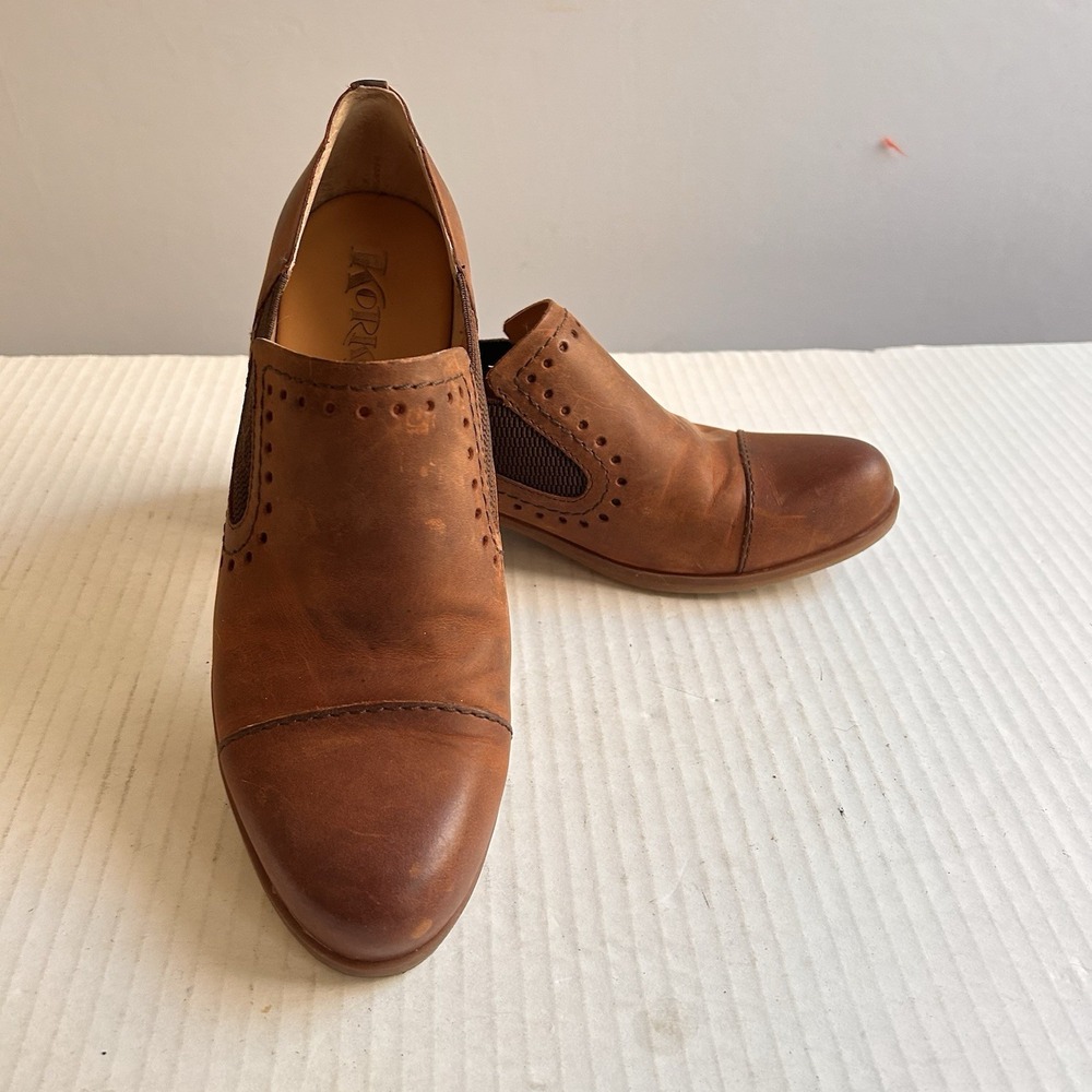 Kork Ease Korks Gertrude Women's‎ Brown Cap Toe Slip On Loafer Shoes Size 7.5